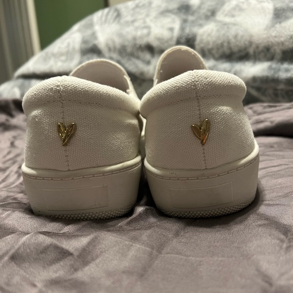 Lulus Dylann White Canvas Slip-On Flatform Sneakers - Picture 5 of 9